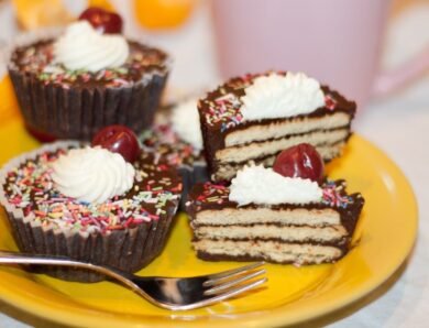 Full of chocolate dessert is love and life